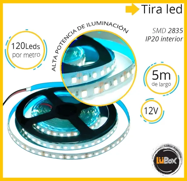 Tira Led SMD 2835 120 L/M Interior - 5Mt - 5Mm - M-Led