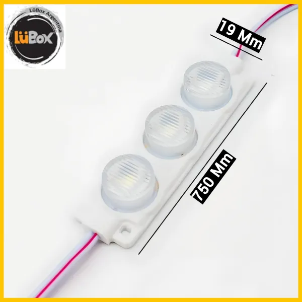 Modulo 3 led 7519 - 12V - 1W - 100 Unidades - M-Led