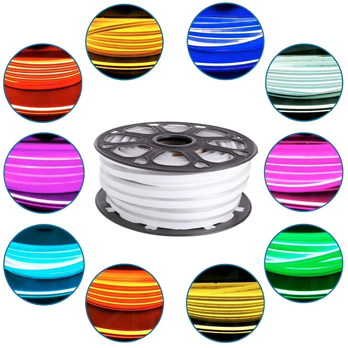 Bobina Neon 8*16mm 50Mts 12V - Forest