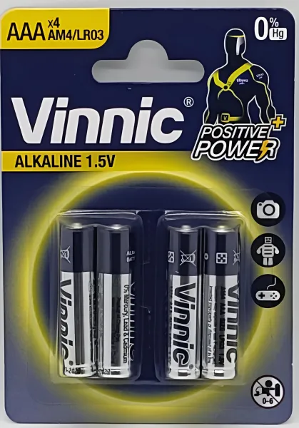 Pack 4 PIlas Vinnic Alcalina Triple AAA