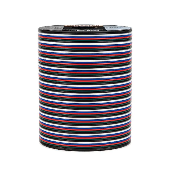 Cable 5 polos de 0.6mm RGBW - 5x0.6mm (22AWG) - 48V Máx. x25m - Demasled