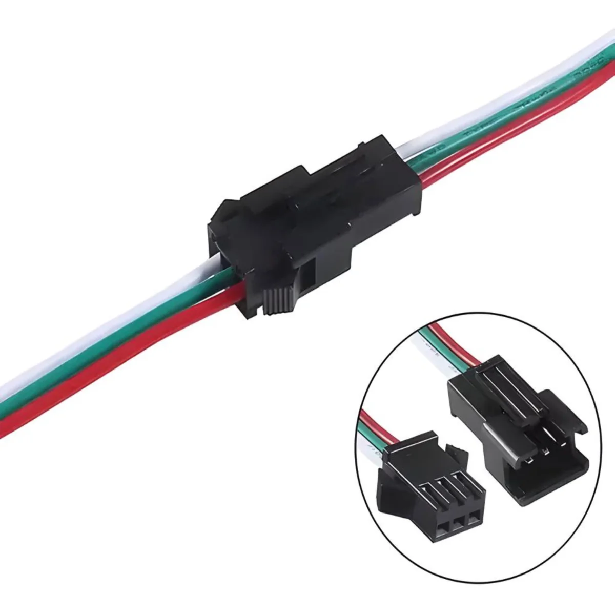 Juego Conector JST 3 pin cable PIXEL 3 hilos x 100 Unidades