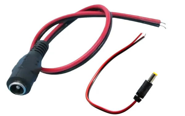 Conector plug 2,1*5,5Mm C/Cable Rojo y Negro