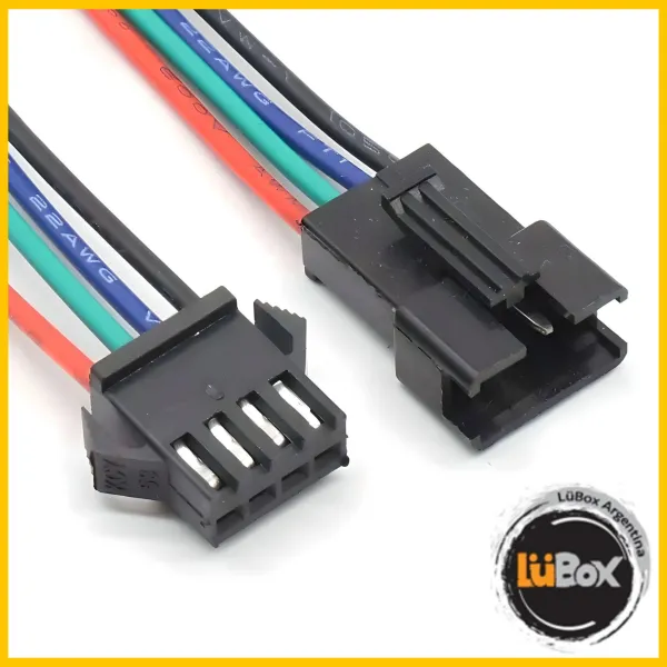 Juego Conector JST 4 pin cable RGB 4 hilos x 100 Unidades