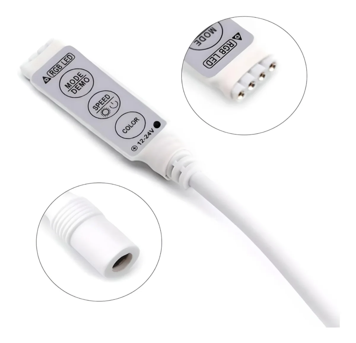 Mini Controlador RGB 5A 3 Botones - M-Led