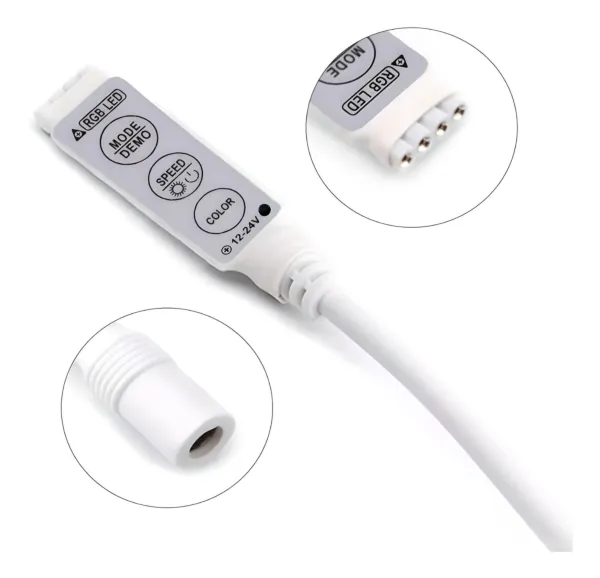 Mini Controlador RGB 5A 3 Botones - M-Led