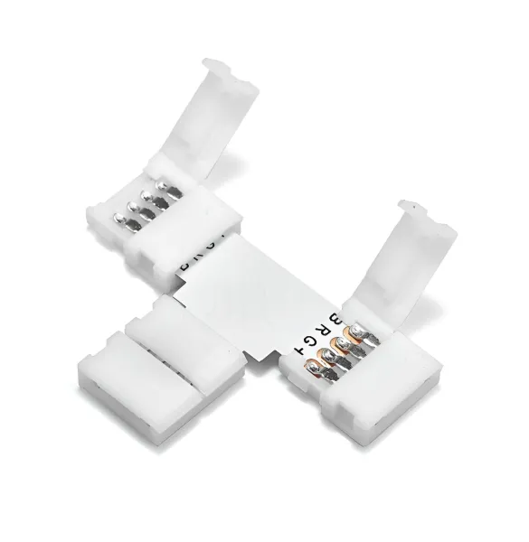 Conector RGB "T" 4 polos Tiras LED SMD5050-SMD5060 RGB