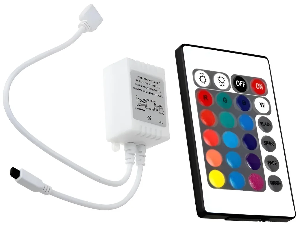 Controlador Caja Plastica C/ Control remoto IR- 24 Keys RGB 6A - M-Led/Strong