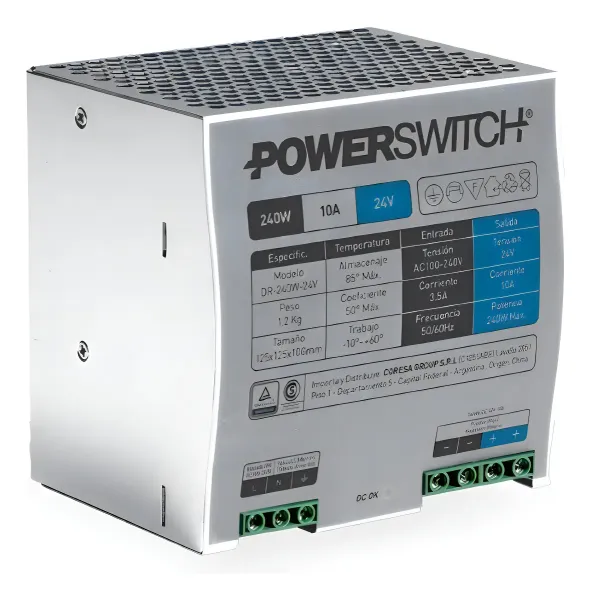 Fuente RIEL DIN Switchingh Gab 24V-10A - PowerSwitch