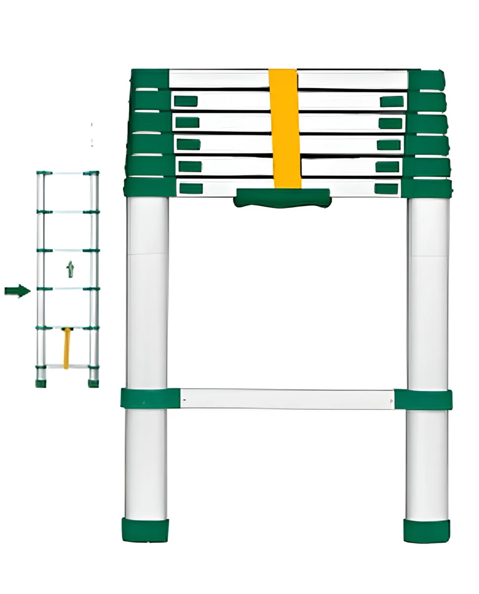 Escalera telescópica - escalones: 6 - aluminio - altura máxima 2Mt - 150kg - Jadever