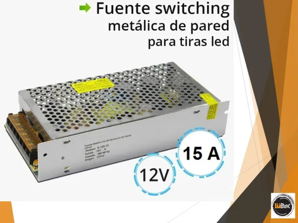 Fuente Metalica Switchingh 12V-15A - Simaled