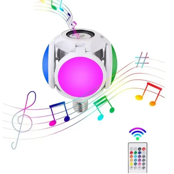 FOCO LED RGB PLEGABLE CON PARLANTE BLUETOOTH
