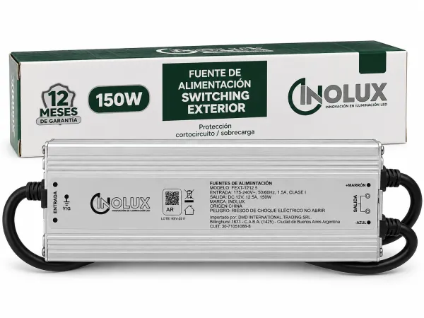 Fuente Switching Exterior 12V - 12.5A - 150W Para LED - Inolux