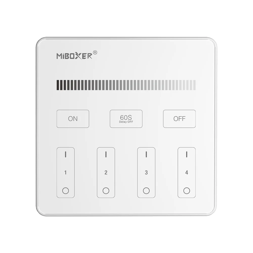 PANEL TOUCH WIRELESS MONO DE 4 ZONAS MILIGHT (Requiere controlador FUT-035W o 036W) - NDL
