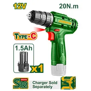 TALADRO 20NM 12V LI-ION 1.5AH S12 0.8-10MM 0-750RPM - JADEVER
