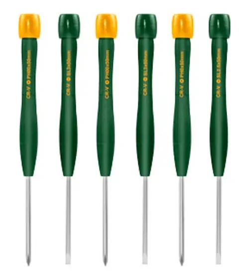 KIT DE DESTORNILLADORES DE PRECISIÓN DE 6 PIEZAS - ACERO CR-V - PUNTAS MAGNÉTICAS- JADEVER