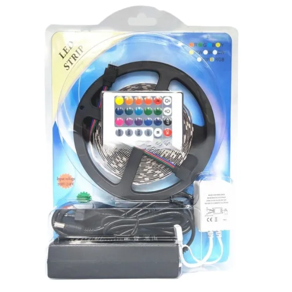 Kit tira led RGB 60L/m SMD 5050 5Mts - IP65 - Blister