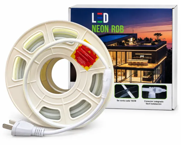 Kit Rollo Neon COB 240 Led/Metro 10*6 Mm 10Mts Directo 220v - M-Led
