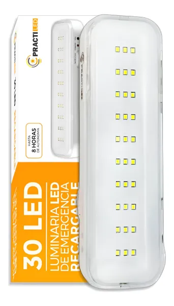 Luz de Emergencia Inolux LED 30 Luces Recargable Botón Testeo- PRACTILED