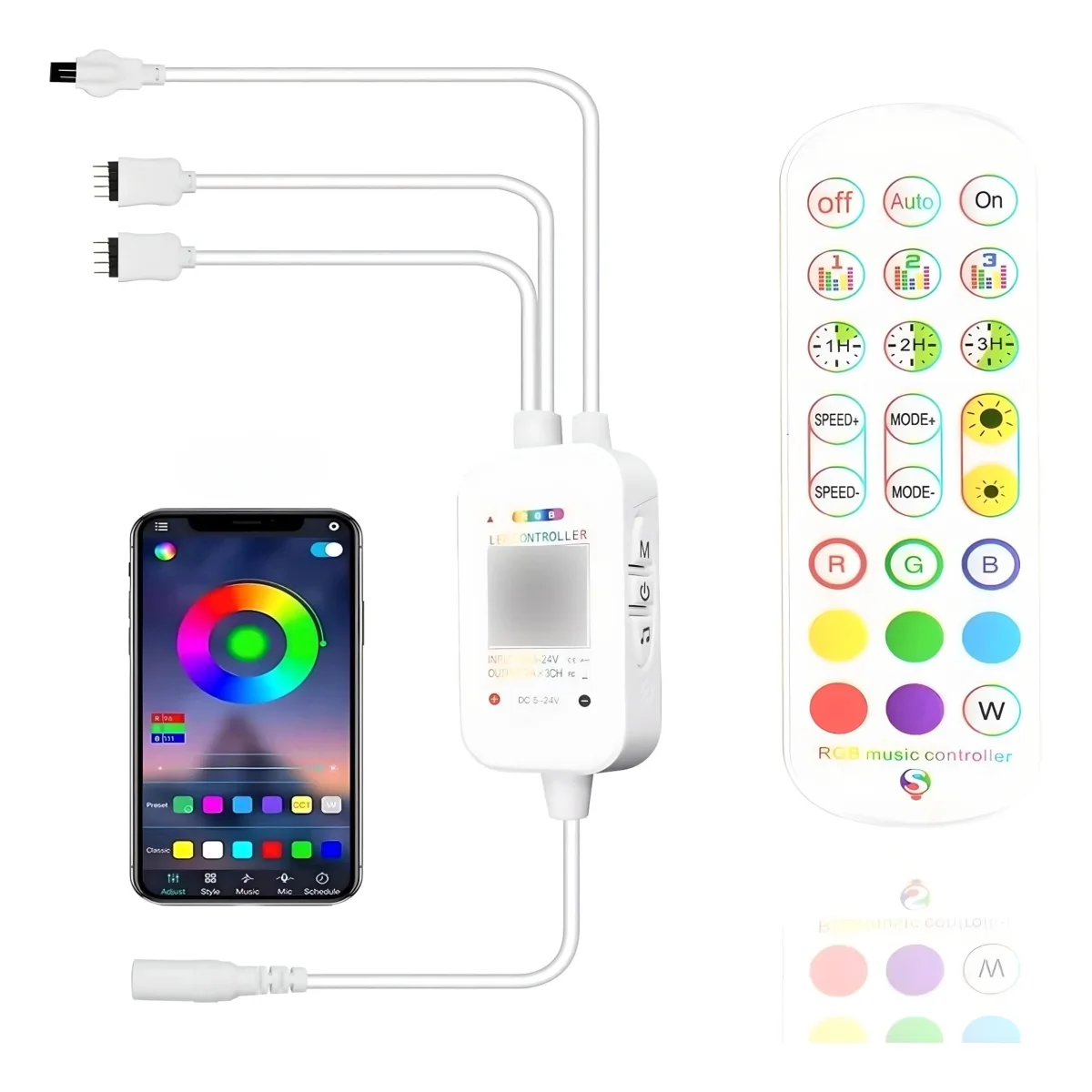 Controlador RGB 10A App Bluetooth- Doble salida- NDL