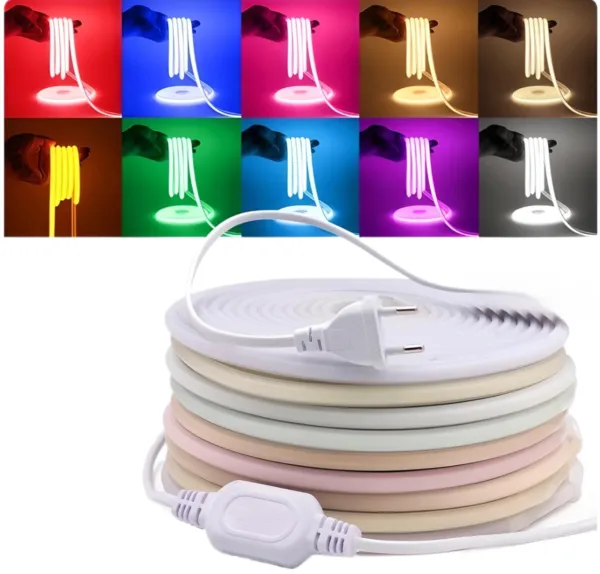 Rollo Neon COB 10*6 Mm 100Mts - 220v - Colores - M-Led