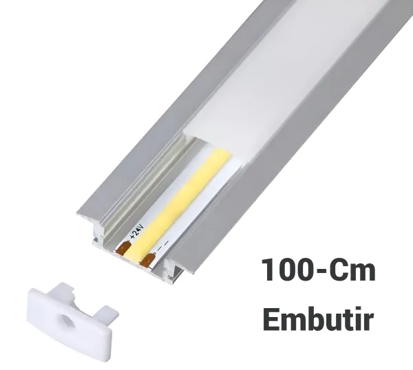 Perfil 100cm Aluminio EMBUTIR 17*7Mm - M-Led