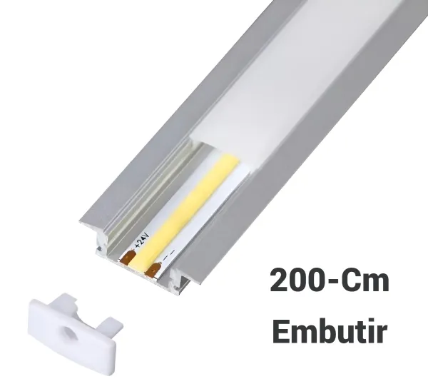 Perfil 200cm Aluminio EMBUTIR 17*7Mm - M-LED