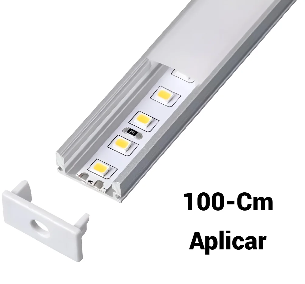 Perfil 100cm Aluminio APLICAR 17*7Mm - M-Led