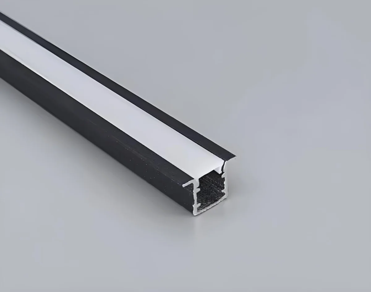 Perfil 200cm Alum-Negro para tira led Embutir x 2 Mt - M-Led