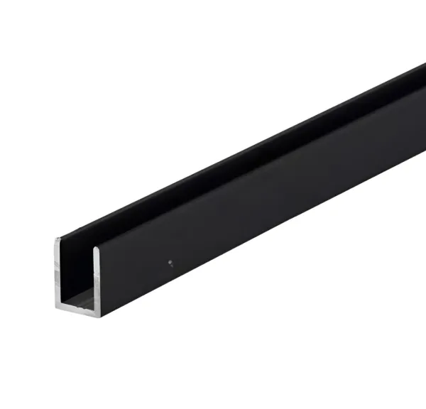 Perfil P/Neon 6*12Mn Alum x metro Grueso NEGRO