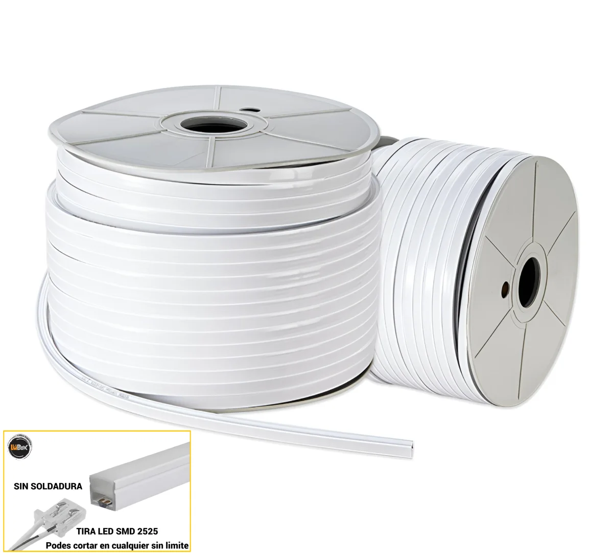 Manguera silicona embutir 10*10 -100Mt-12v- Lor
