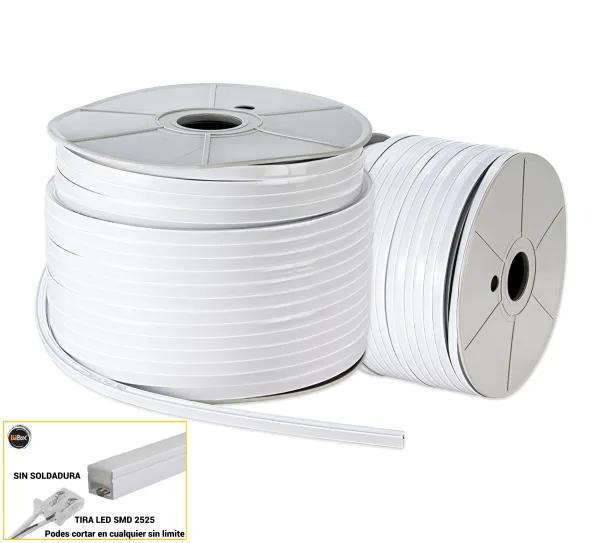Manguera silicona embutir 10*10 -100Mt-12v- Lor
