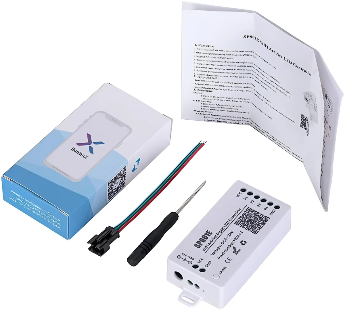 Controladora PIXEL SP801E - 1024*4 - 5-24V