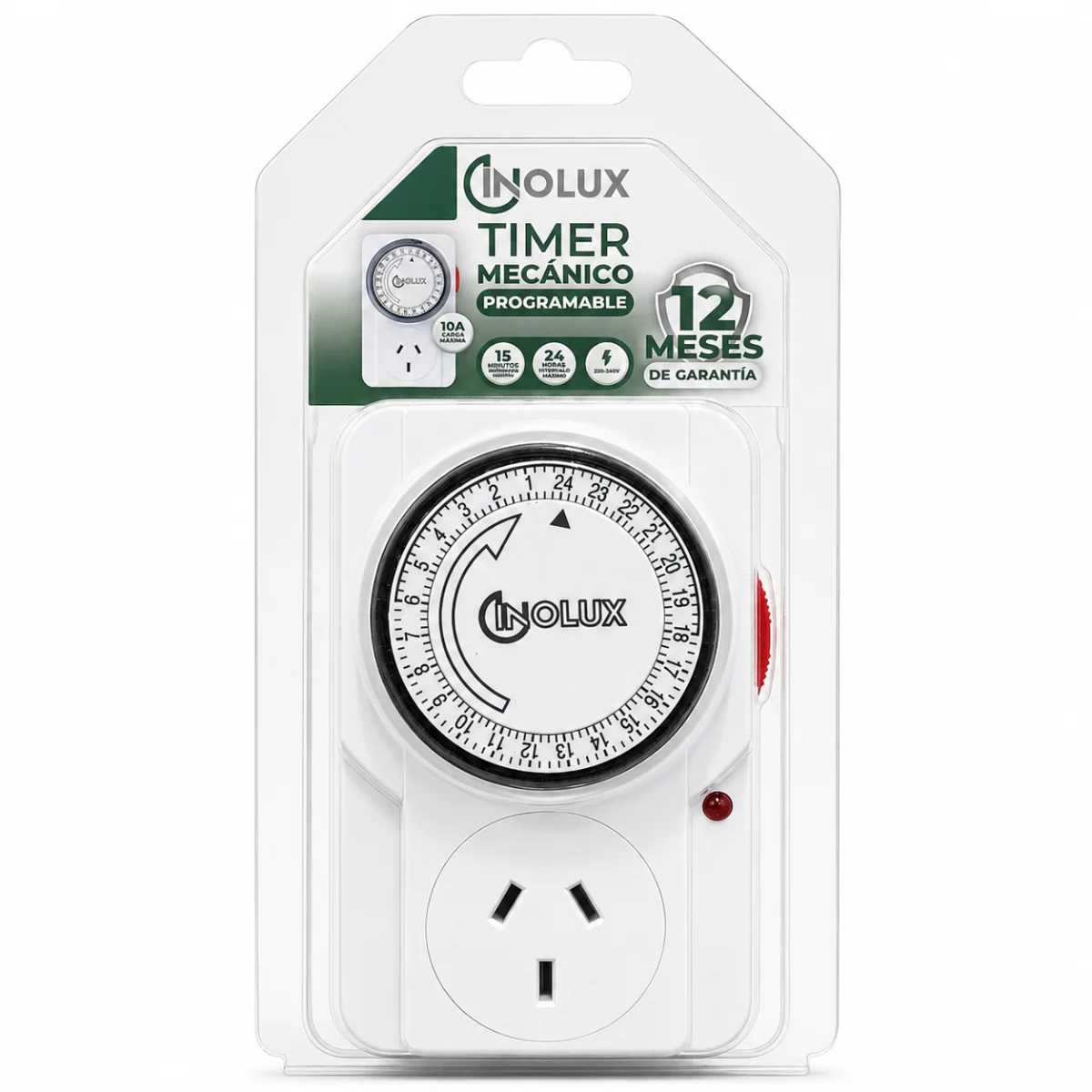 Temporizador Timer Programable Mecánico Enchufable - Inolux