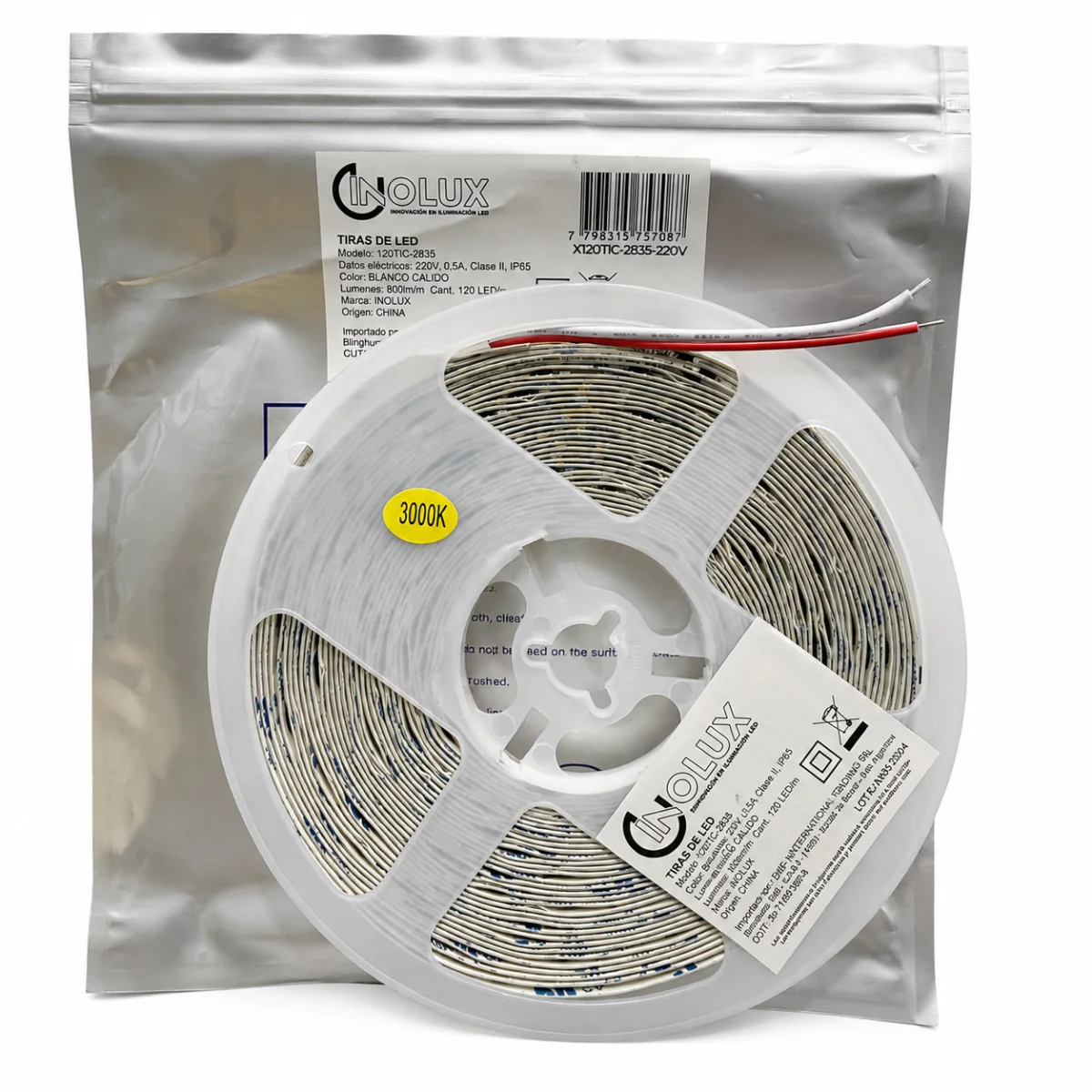 Tira Led SMD 2835 120 L/M Interior - 10Mts - 220V - Directo - Inolux