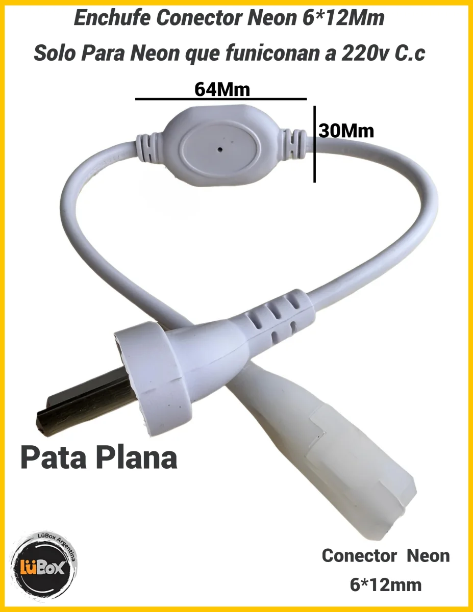 Enchufe Rectificador Neón Led 6*12mm c/ Hebilla 220V 15A